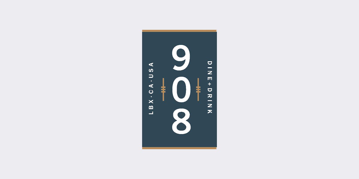 The 908 restaurant logo - View nutrition facts, calories, and macros for menu items at 3850 Worsham Ave Suite 410, Long Beach, CA 90808