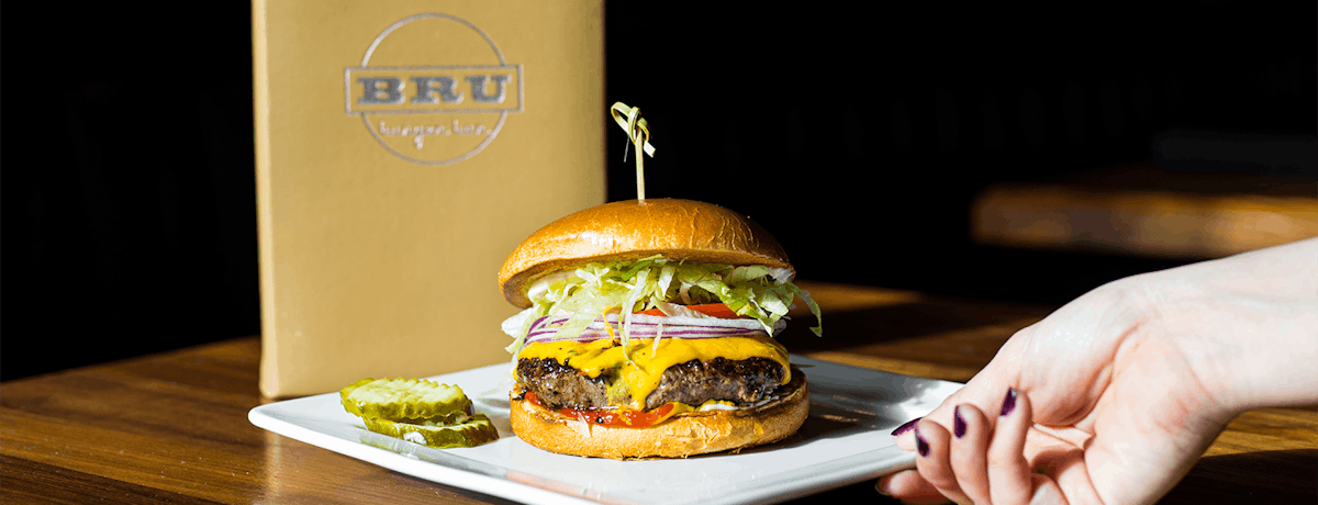 a burger on a plate