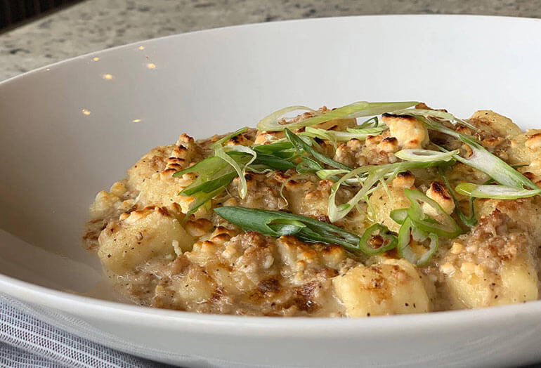 a bowl of food on a plate