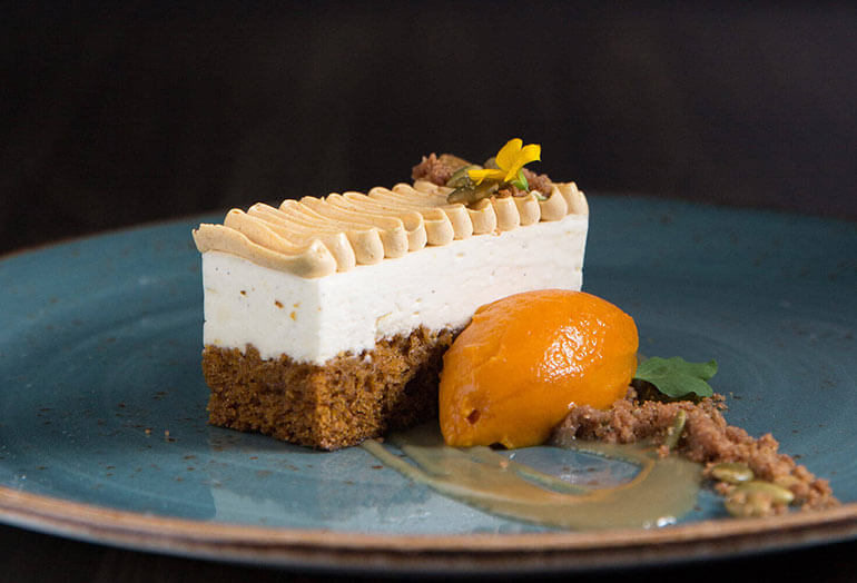 a piece of cake on a plate