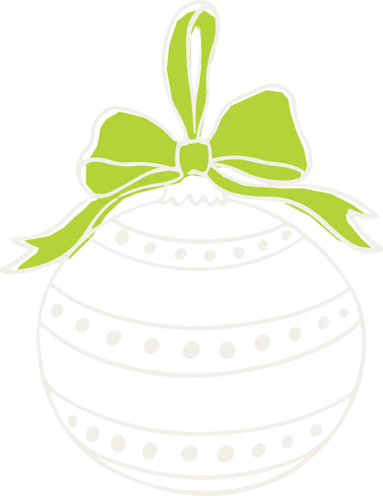 a black and white drawing of a christmas ornament