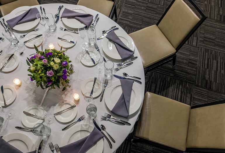 a table with a knife