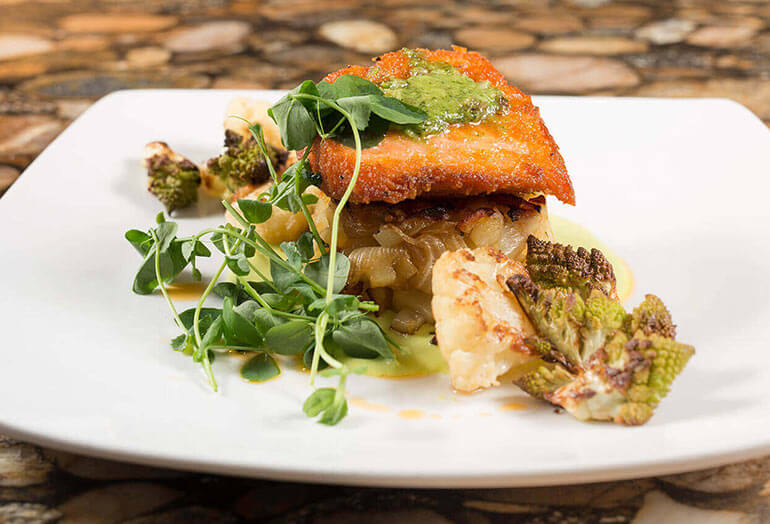 a plate of food on a table