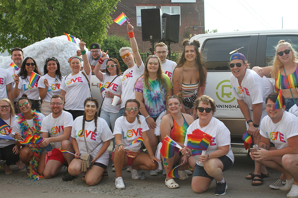 a group of people posing for a picture