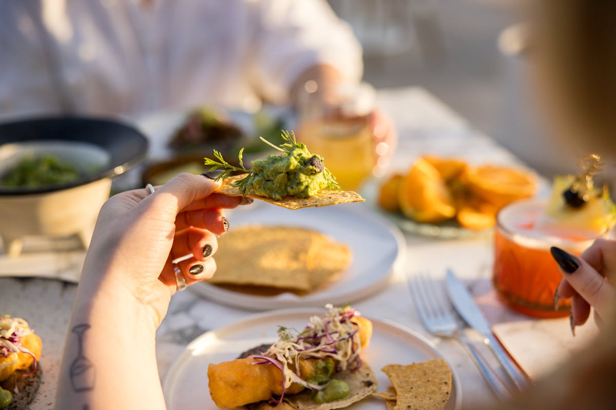 a plate of food on a table