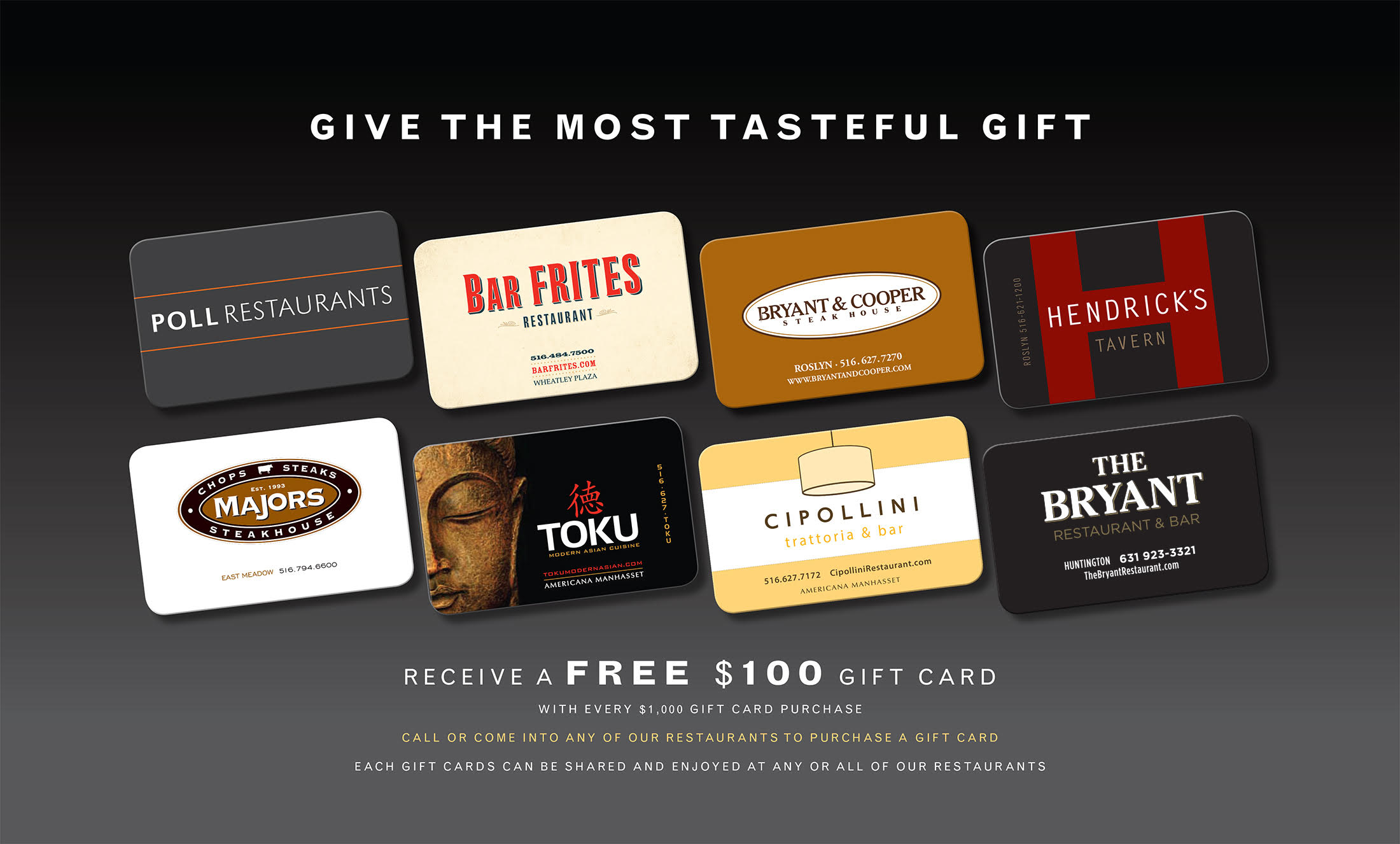 a close up of gift cards