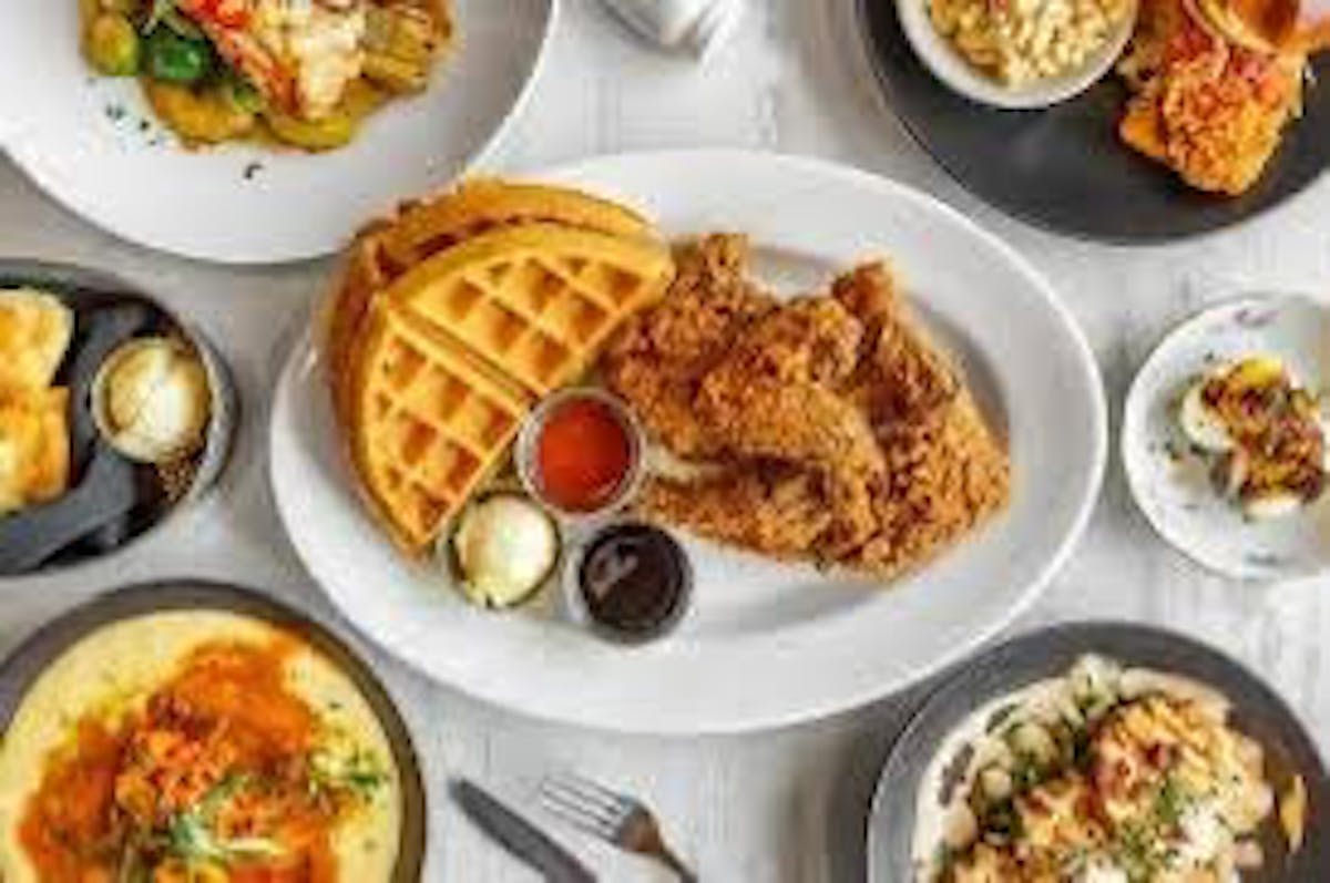 many different types of food on a plate