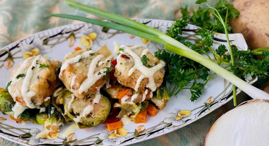 New England Style Cod Cakes with Fresh Lemon Aioli (8) BULK GF 1 Meal Credit Zildjian