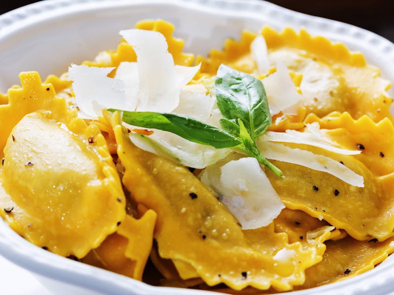 Pumpkin Ravioli with A Savory Goat Cheese Sauce Zildjian Catering