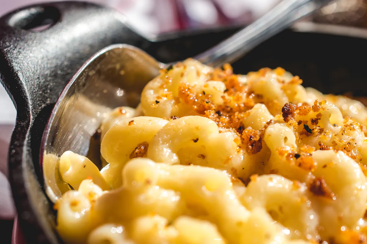 a close up of pasta