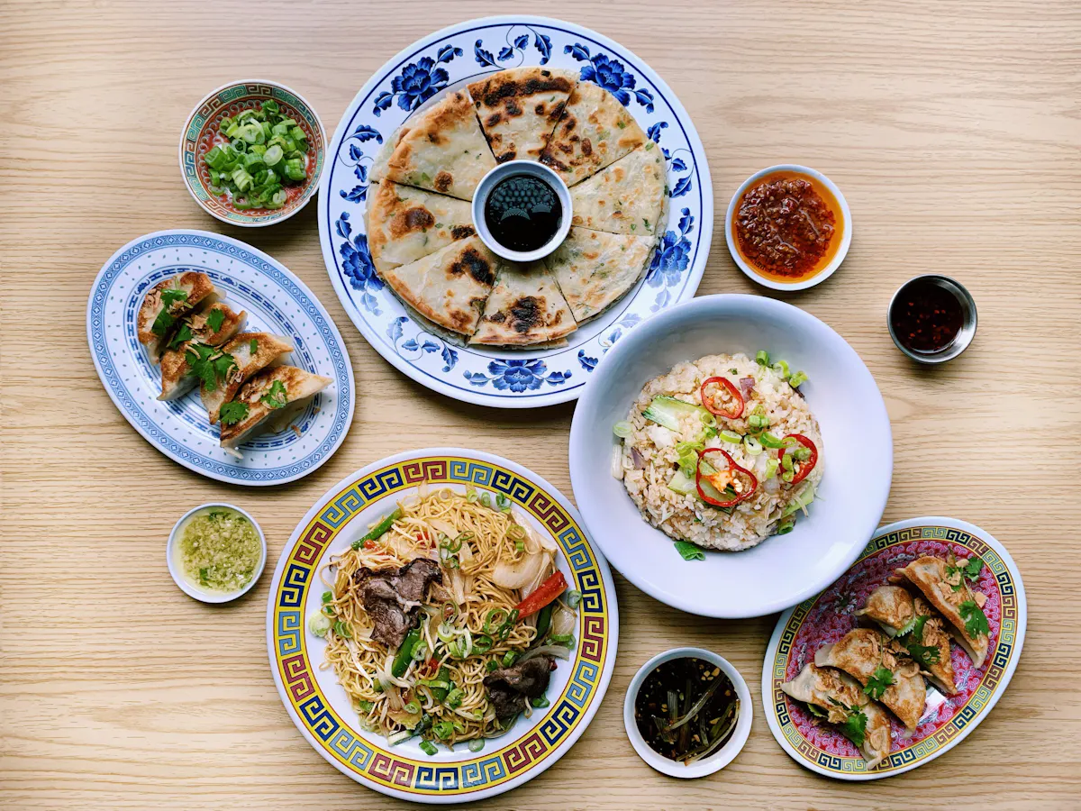 a close up of food