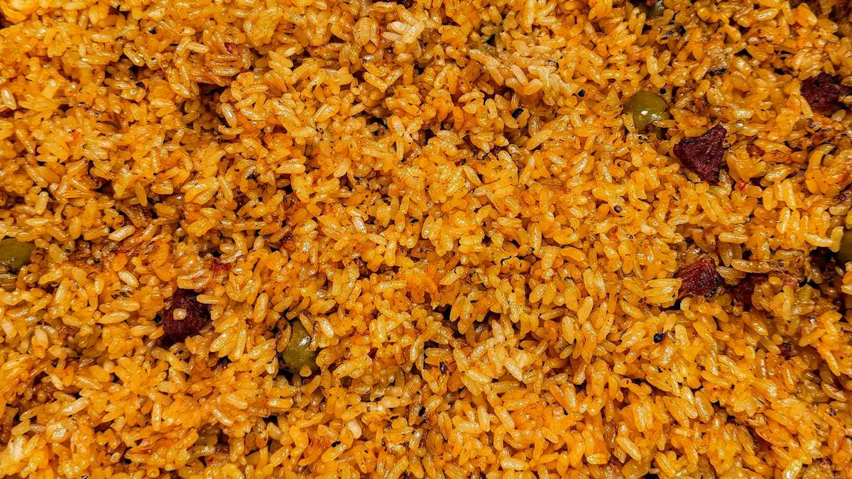 a dish is filled with food