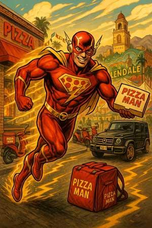 a comic book style superhero in the style of The Flash
