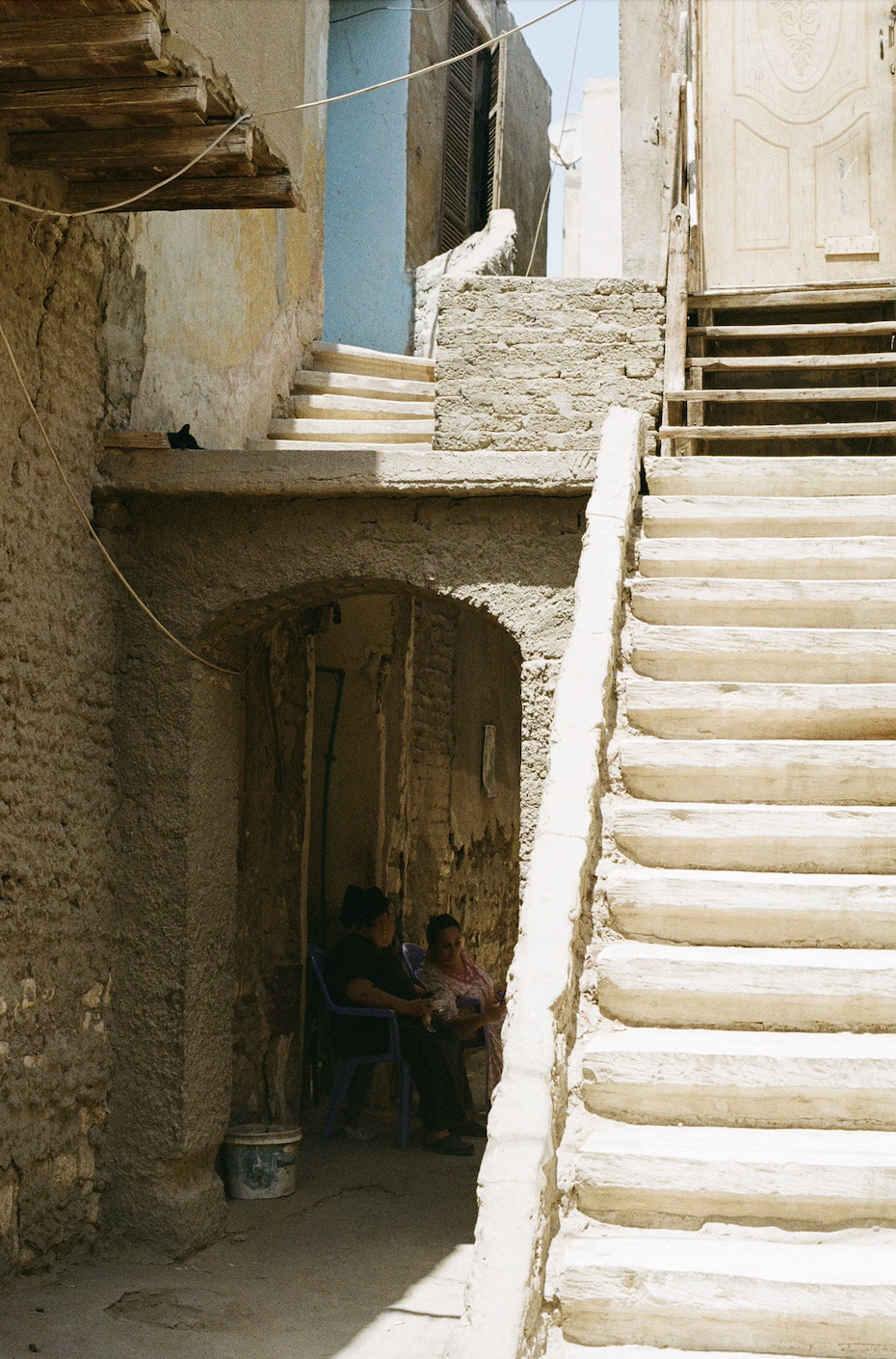 a close up of a stone building