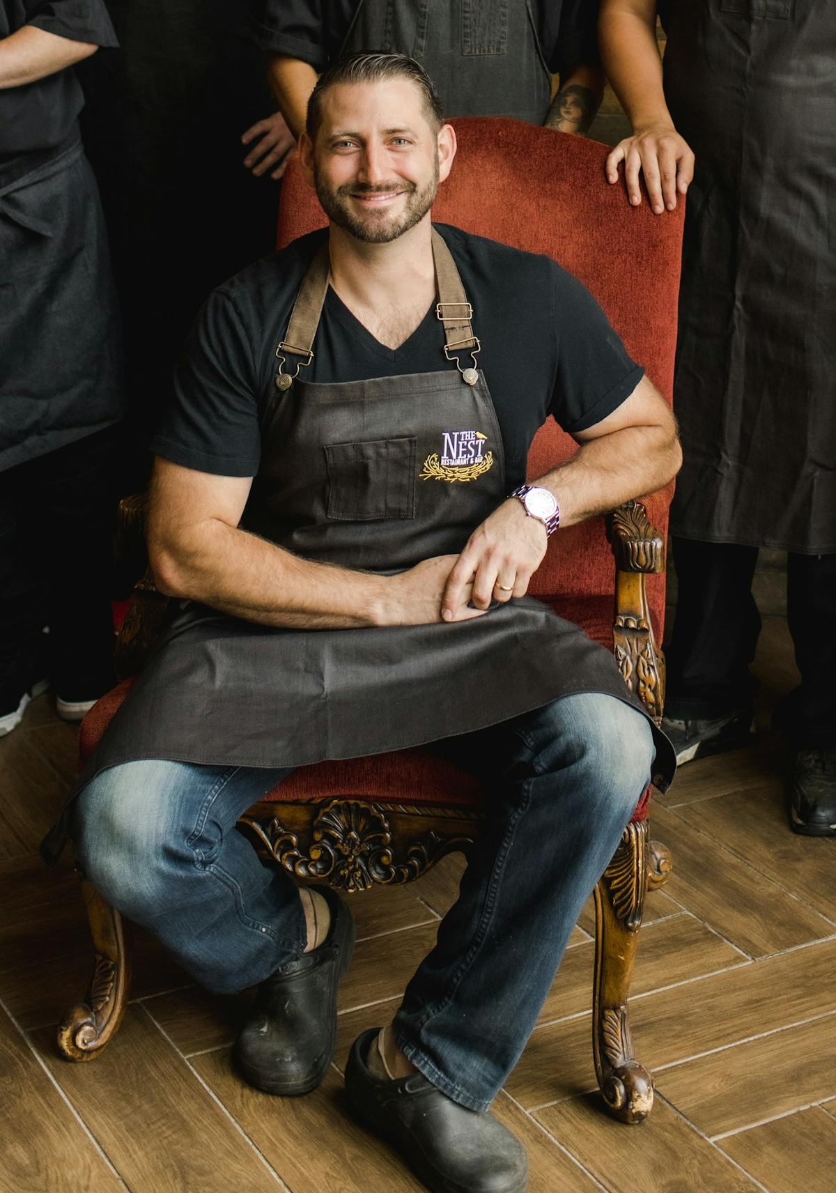 a man sitting in a chair