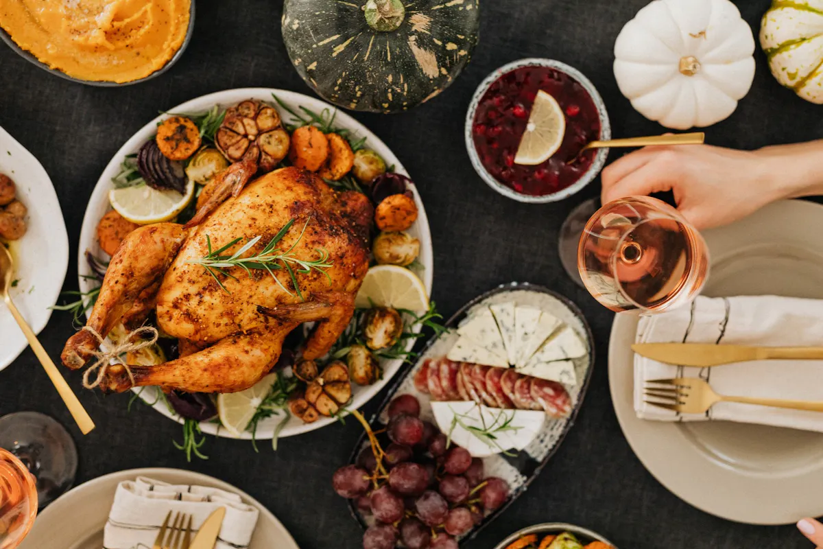a bunch of food sitting on a table