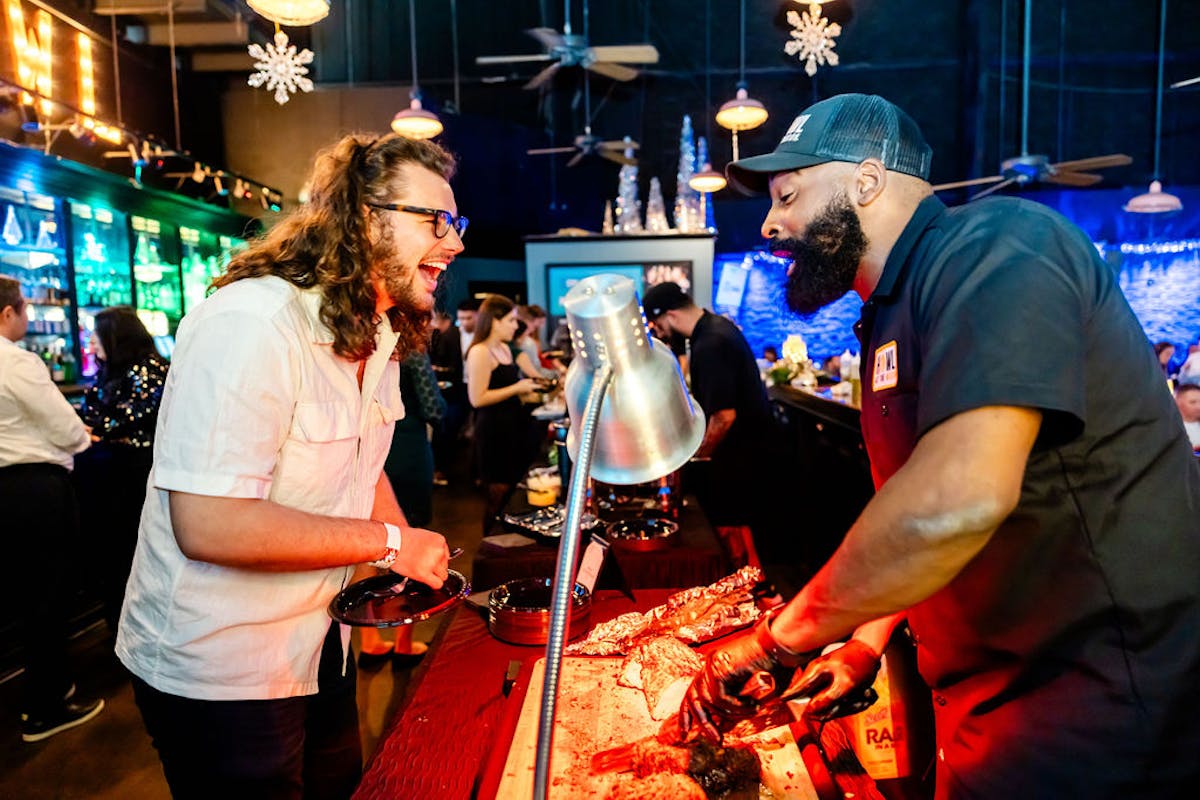 a man and a woman standing in a room