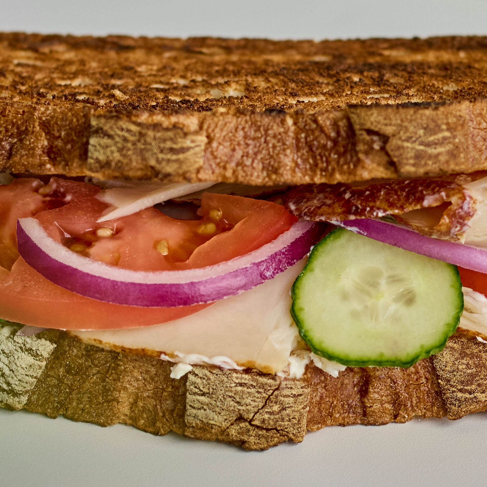 a sandwich cut in half
