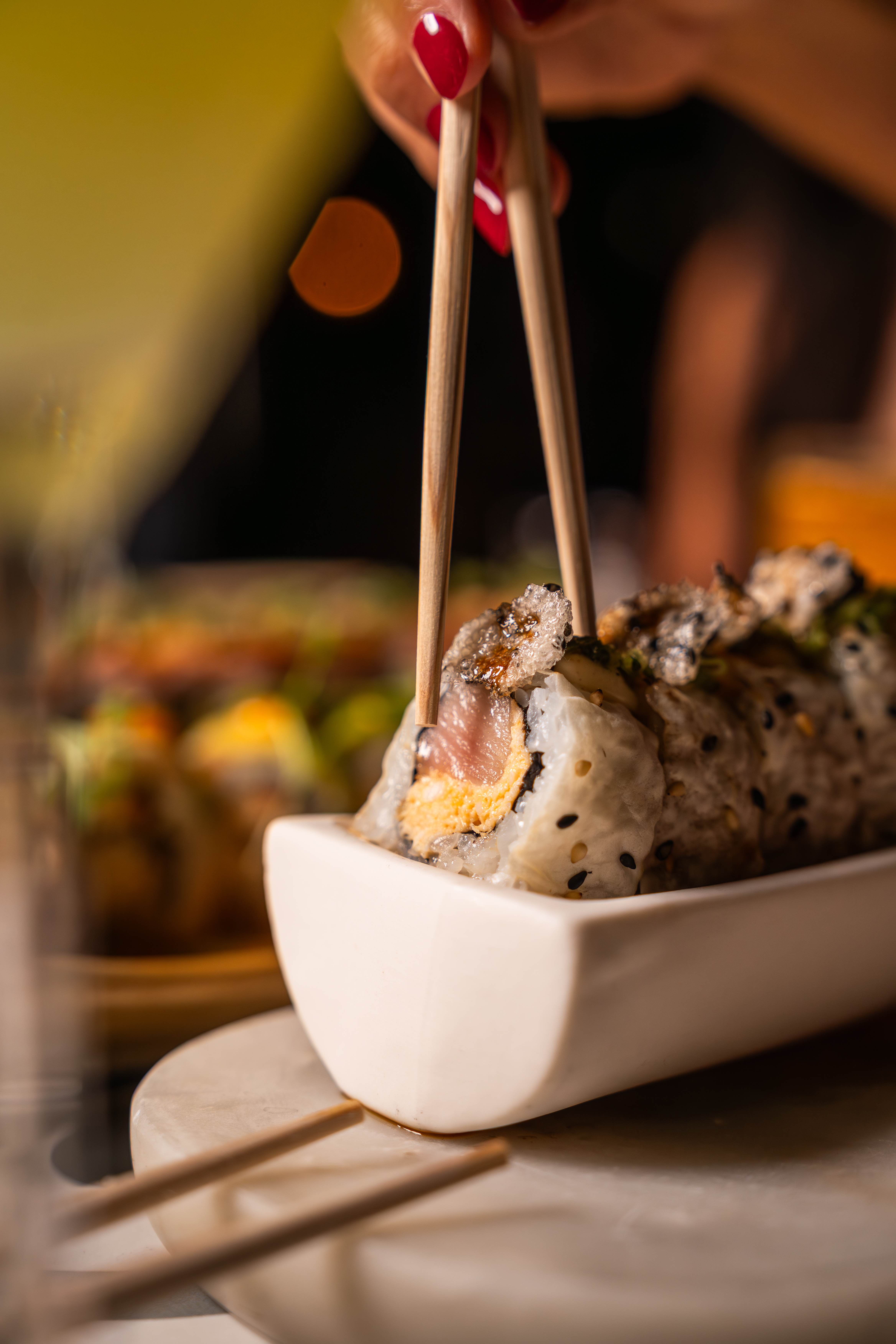 Lionfish Gaslamp seafood restaurant in downtown San Diego serving fresh coastal cuisine, sushi, and cocktails during happy hour in the Pendry San Diego