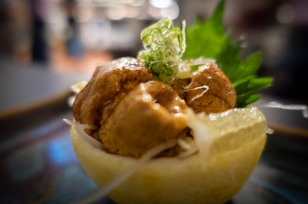 a close up of food on a table