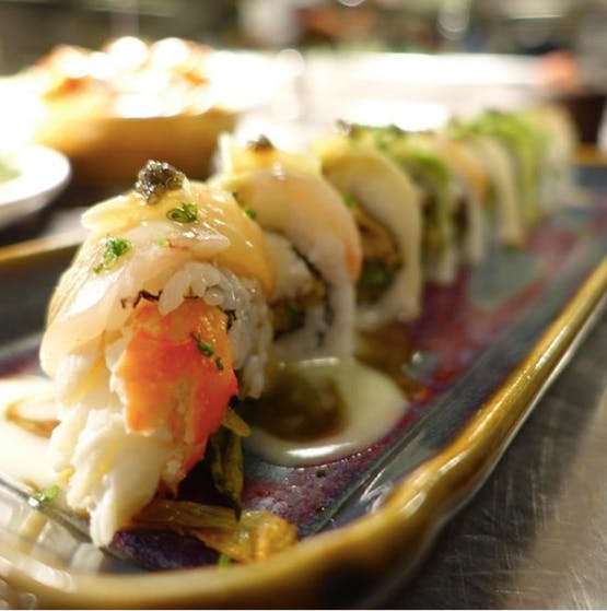 a close up of a plate of food