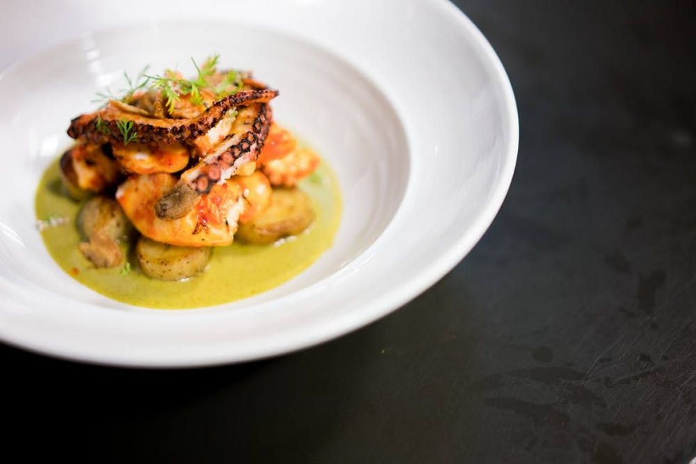 a plate of food on a table