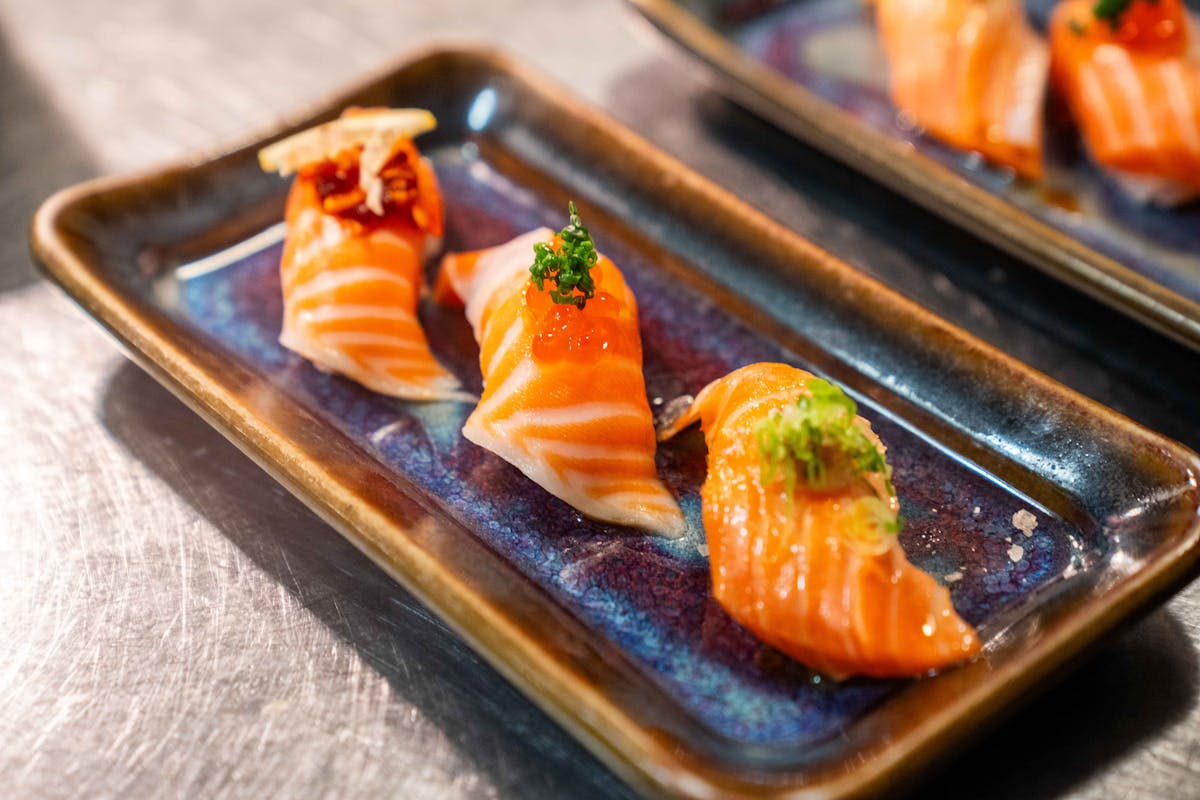 a close up of food on a table