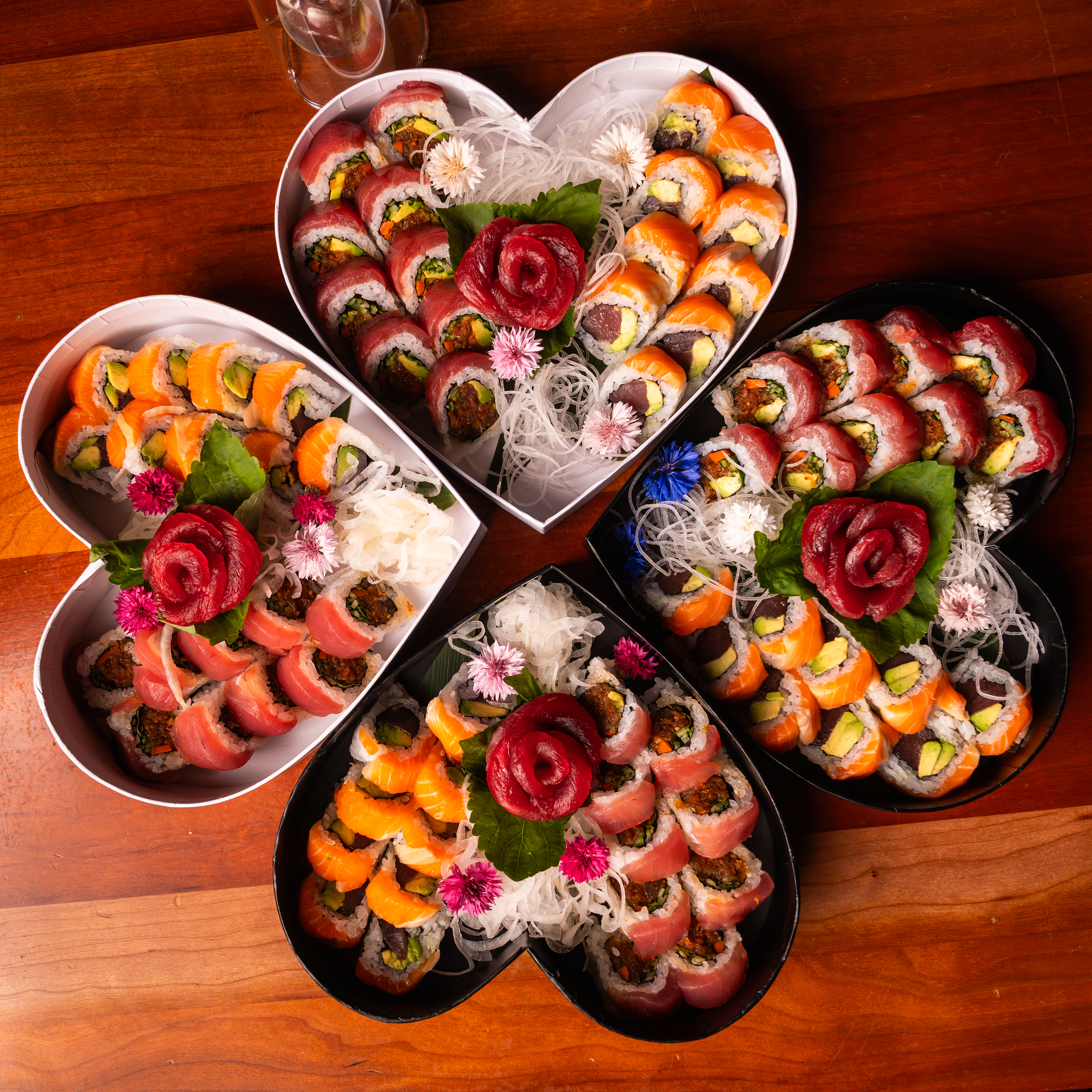 Valentine's Day sushi in downtown, San Diego.