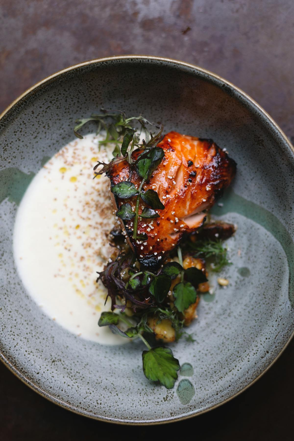 Best seafood downtown San Diego salmon dish