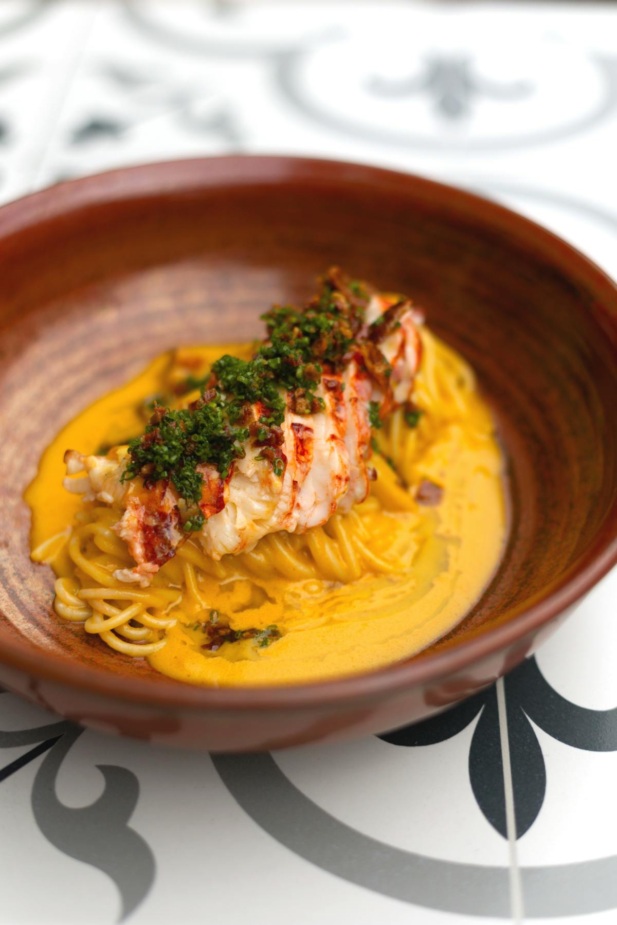 lobster pasta at seafood restaurant San Diego