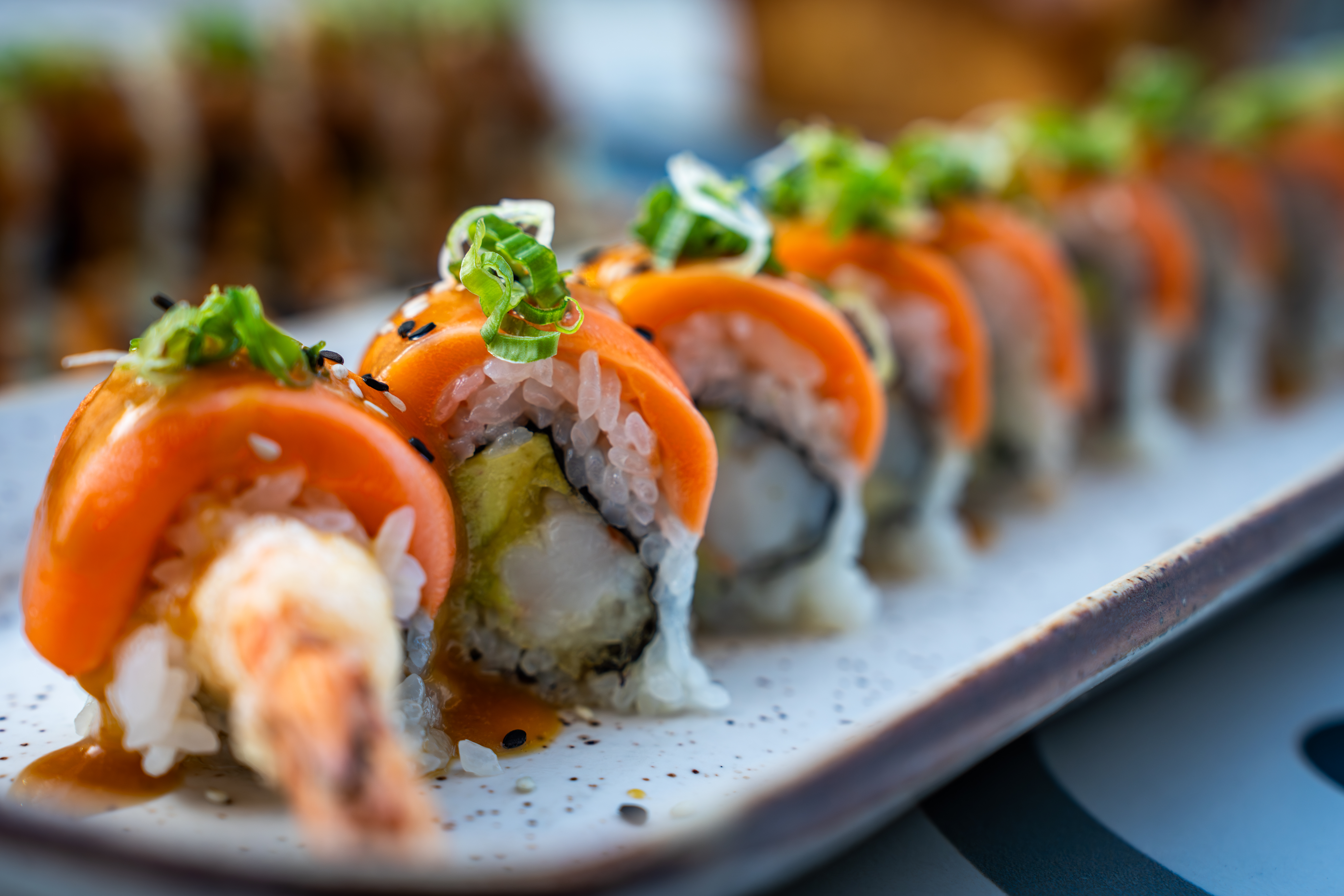 Elegant sushi and coastal seafood dishes with craft cocktails at Lionfish San Diego inside the Pendry Hotel in the Gaslamp Quarter