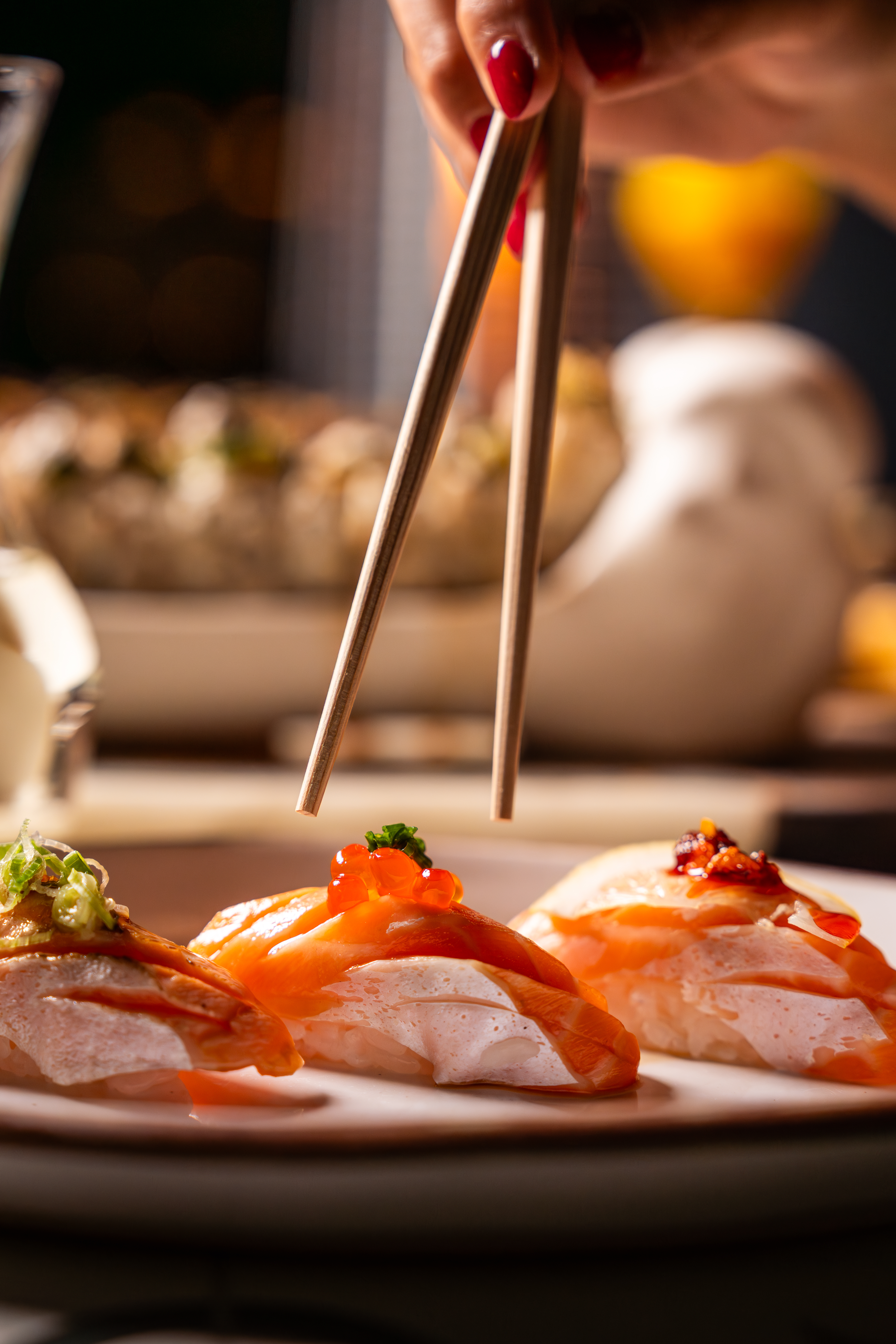 Modern sushi rolls and fresh seafood dishes served at Lionfish San Diego in the Gaslamp Quarter inside the Pendry Hotel with craft cocktails and upscale coastal ambiance