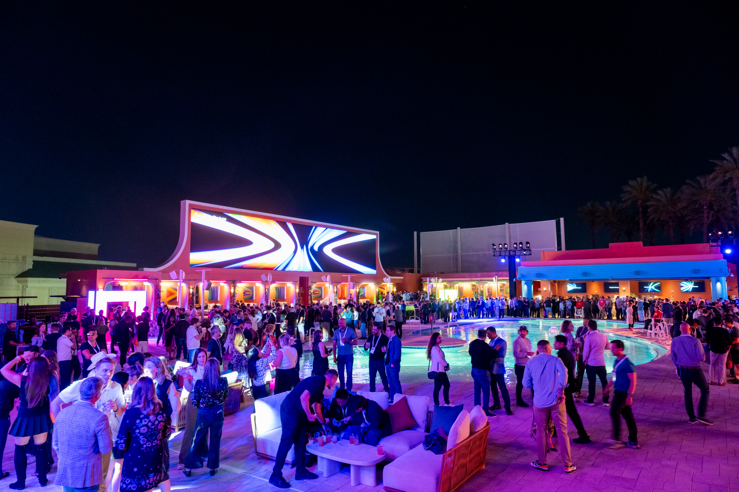 Private corporate event at the pool deck of Tailgate Beach Club, Las Vegas