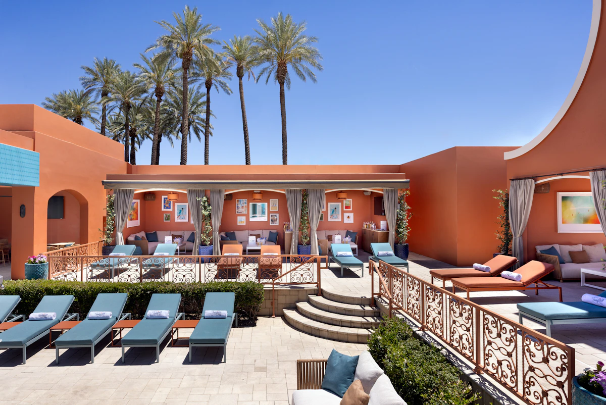 Tailgate Beach Club cabanas for a Las Vegas pool party at Mandalay Bay Tailgate Beach Club cabanas for a Las Vegas pool party at Mandalay Bay