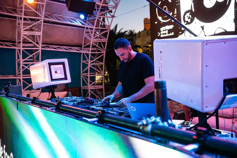 DJ performing on the main stage decks