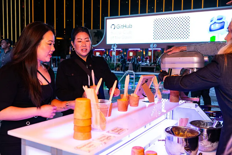Luminous bar serving craft cocktails at night