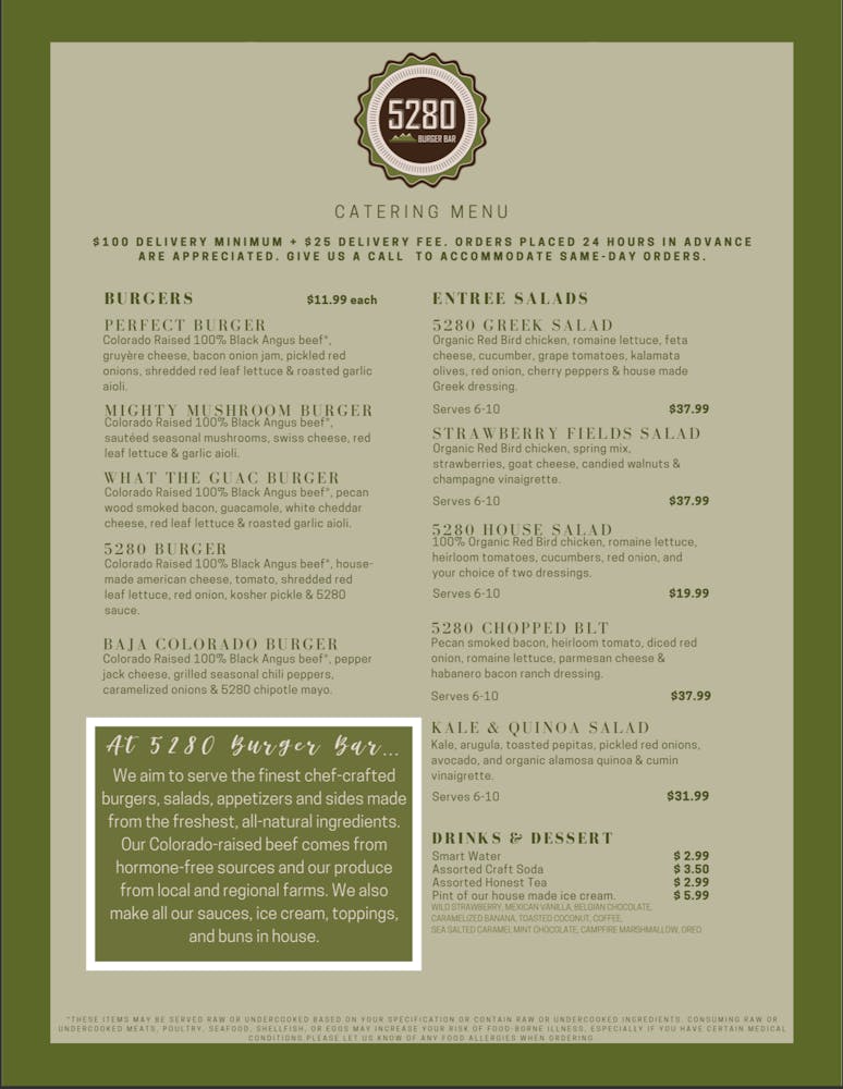 5280 Burger Bar Catering Denver Westminster 5280 Burger Bar Catering Denver Westminster