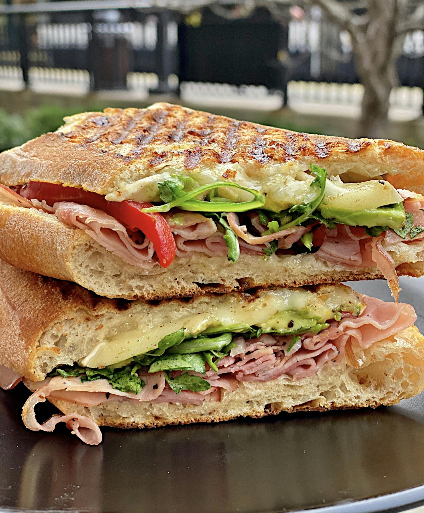 a sandwich cut in half