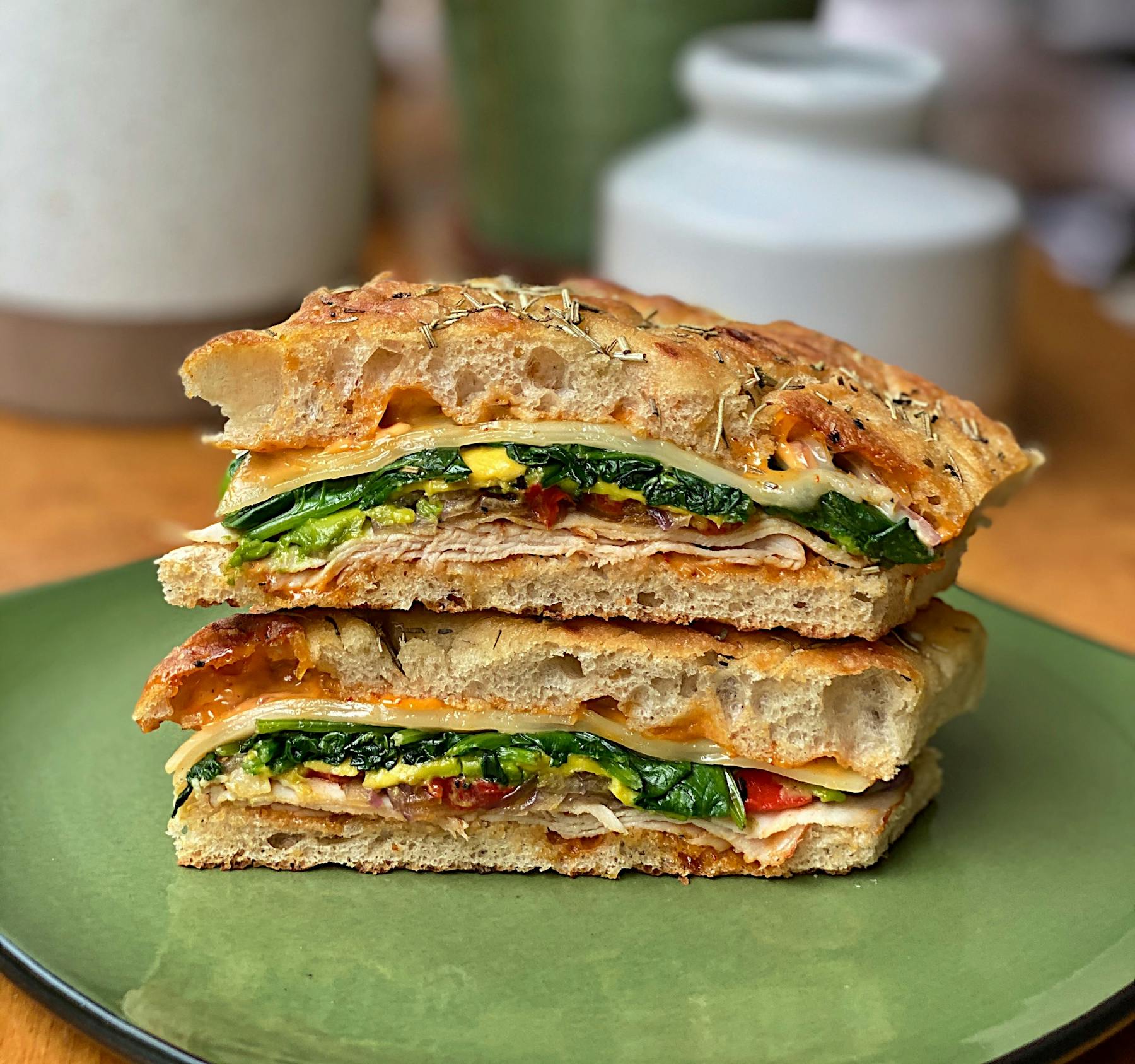 a close up of a sandwich on a plate