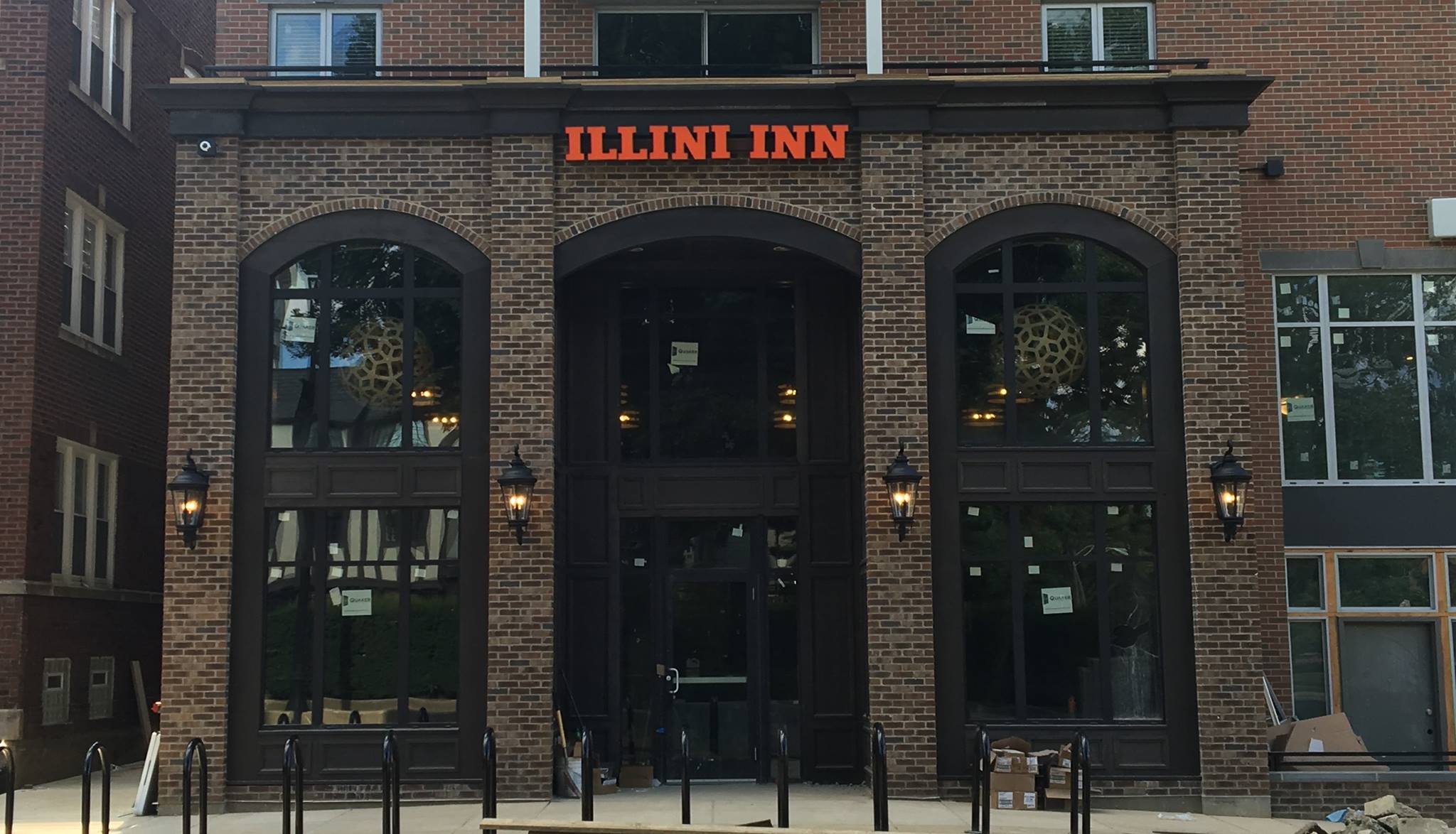 a store in a brick building