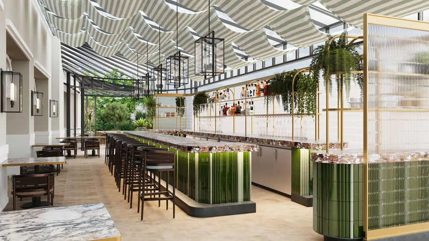 a building with a metal fence