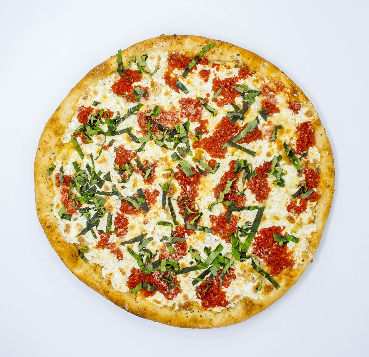 a pizza sitting on top of a table