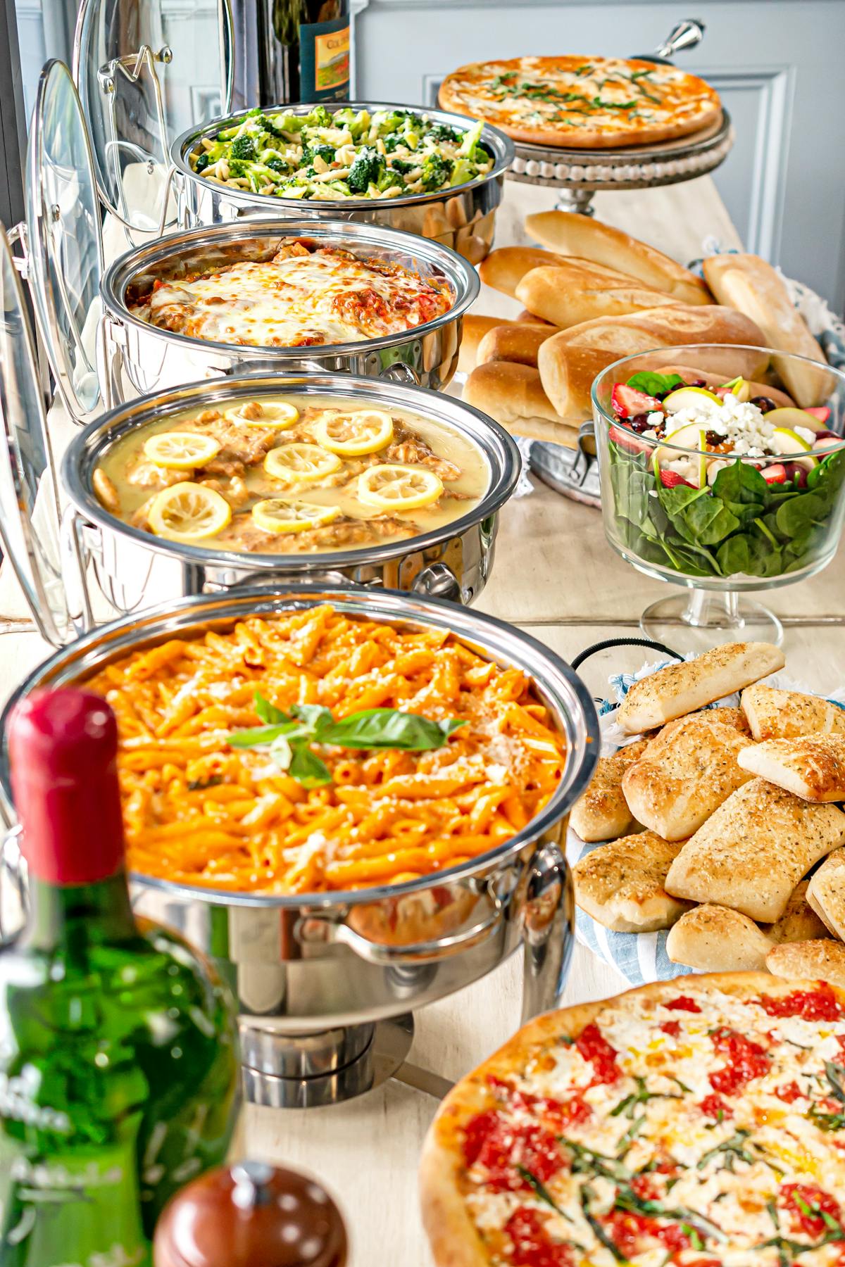 a bunch of food on a table