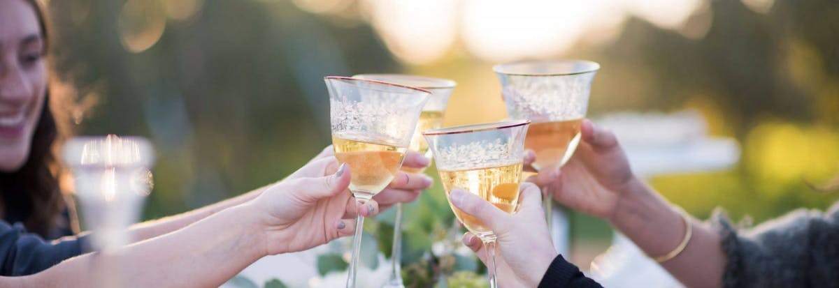 a hand holding a glass of wine