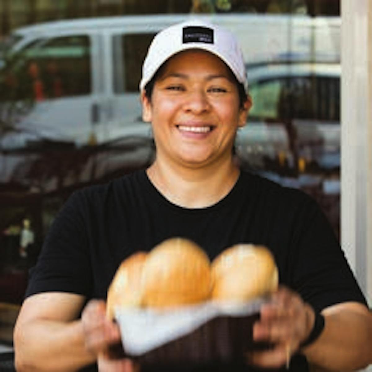 a man holding a plate of food