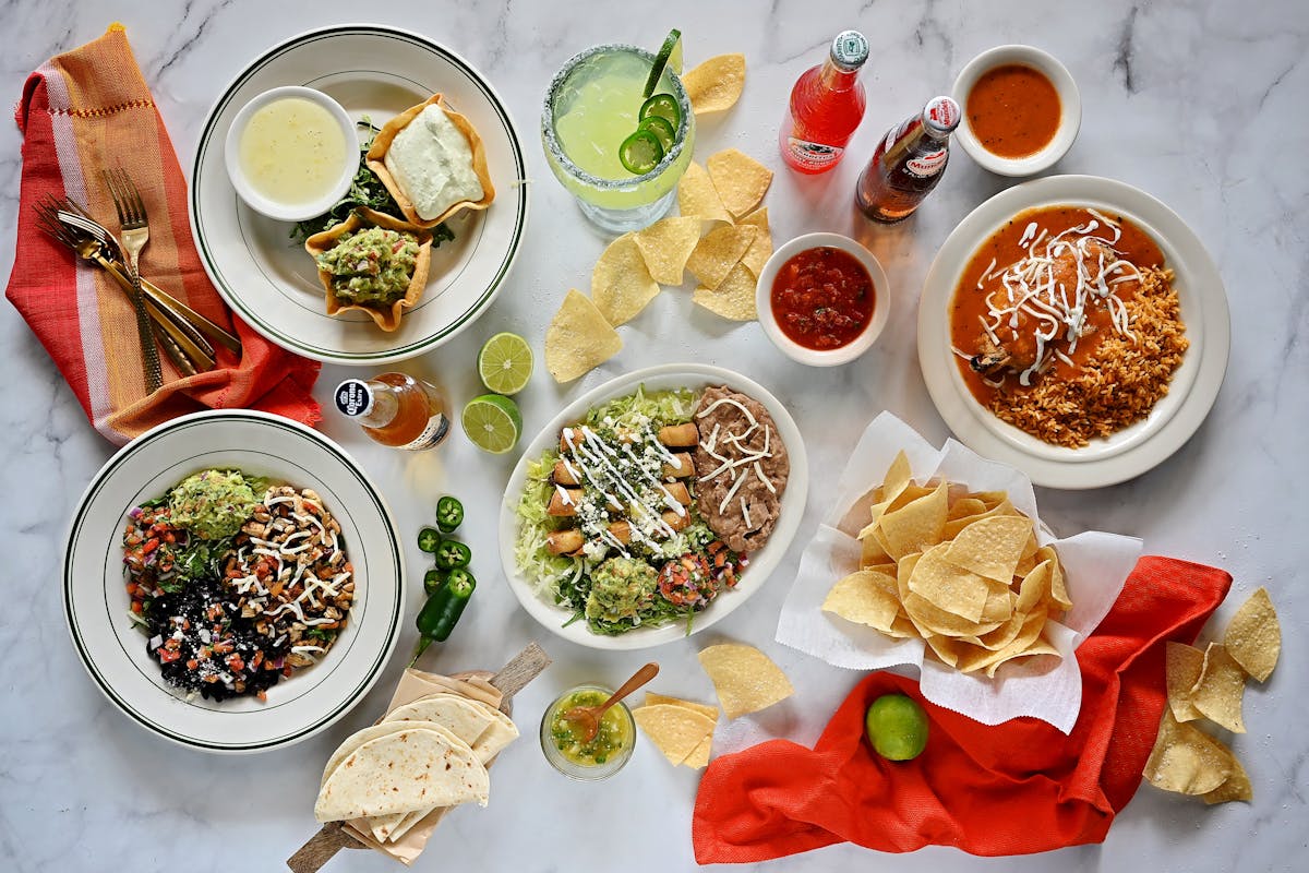 many different types of food on a table