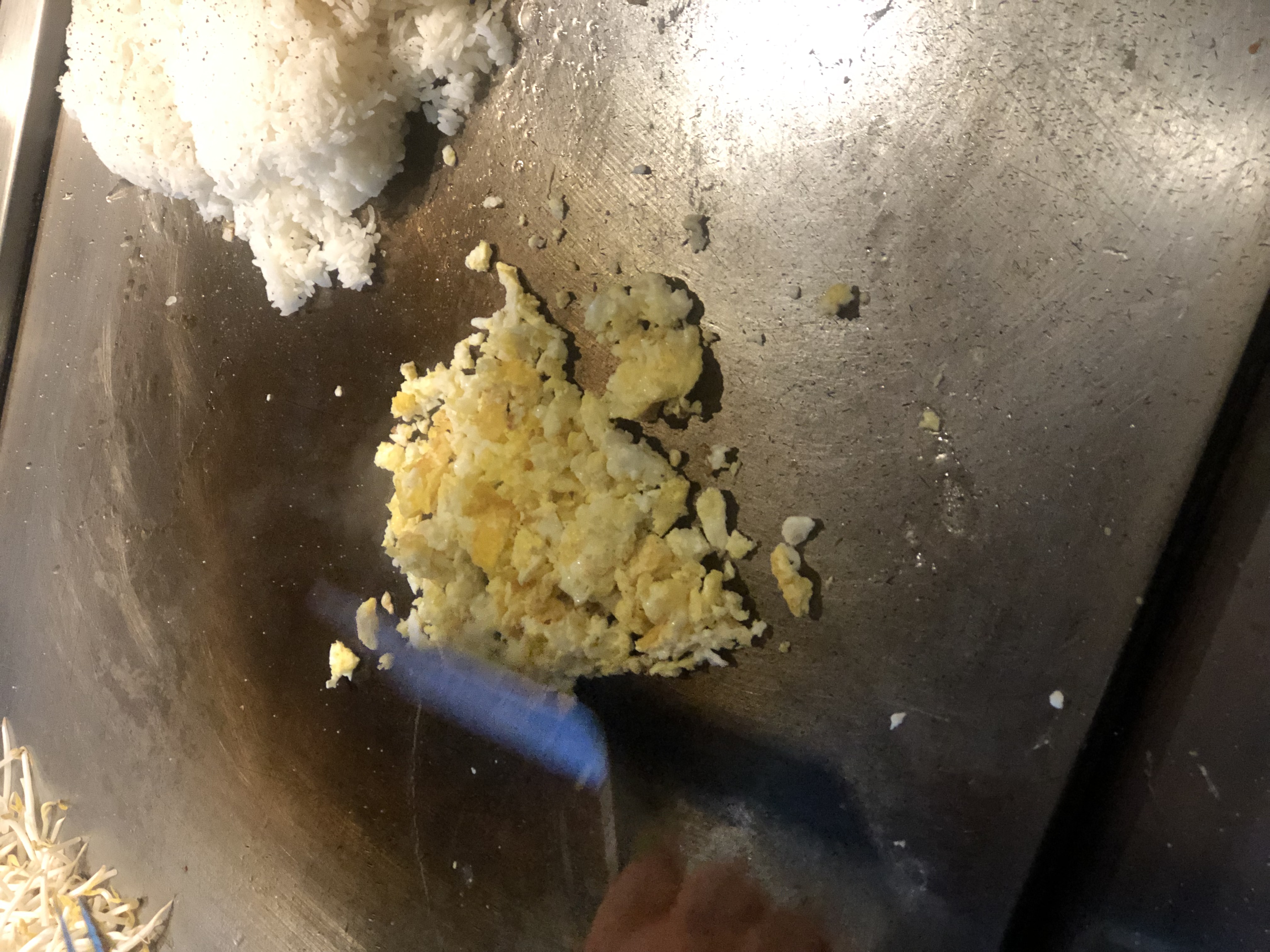 Chopped garlic on a grill