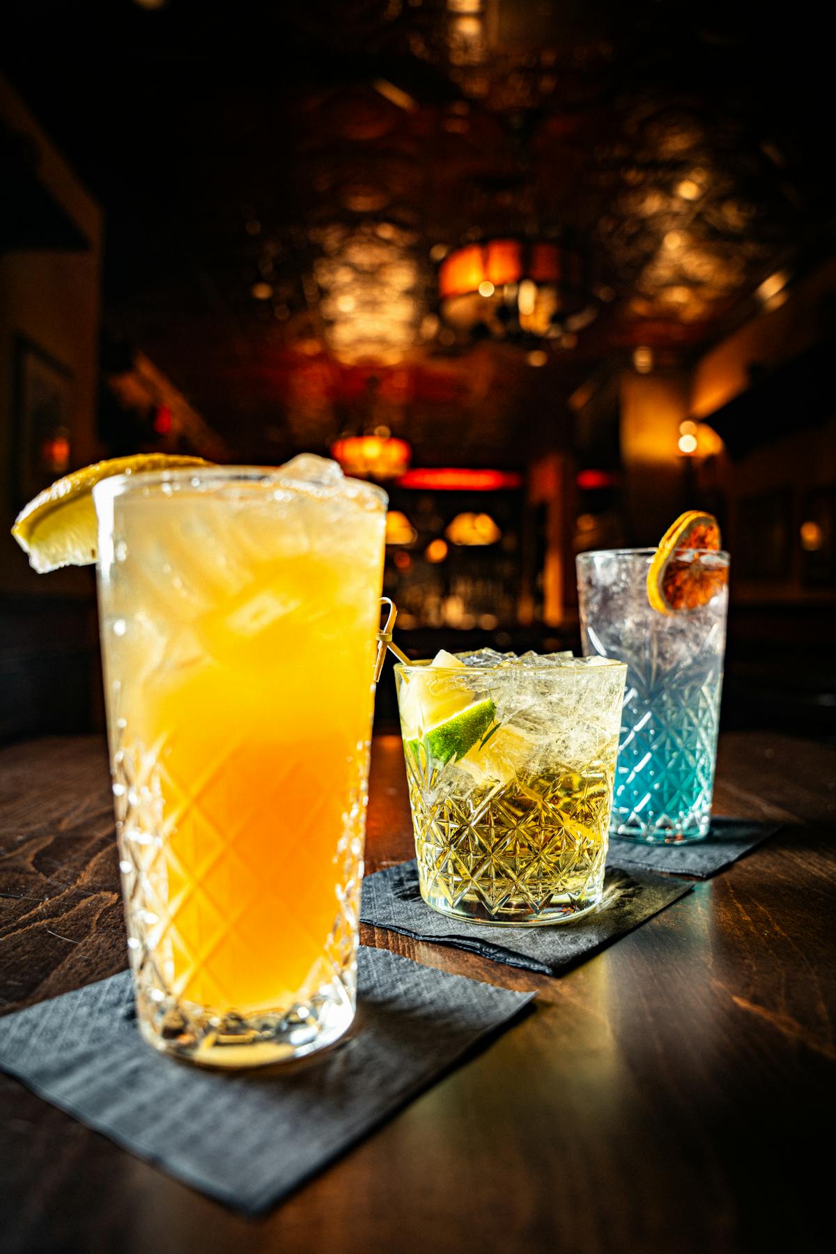 three cocktails at Lansdowne Pub