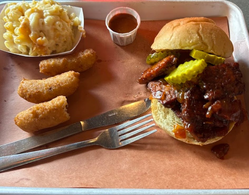 a bunch of food sitting on a table