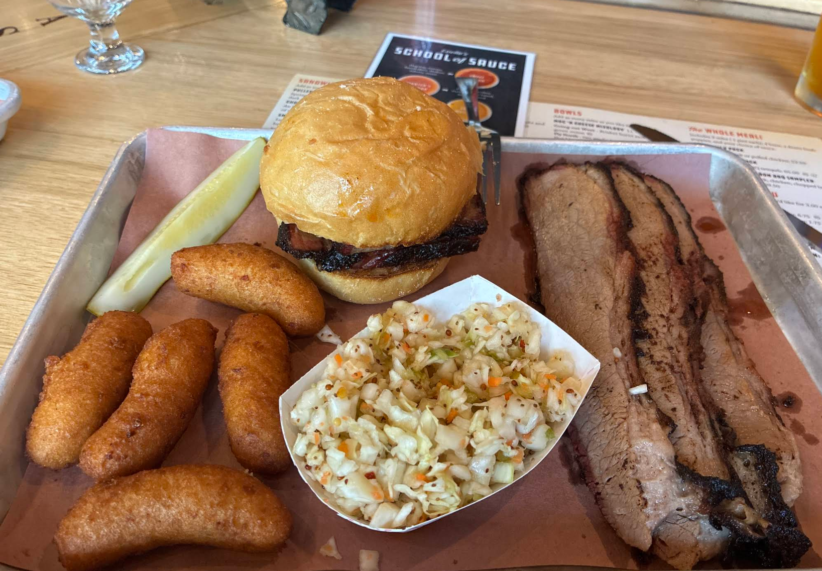 a tray of food on a plate